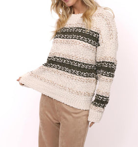 LOOSEN UP TEXTURED STRIPED SWEATER