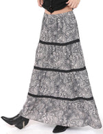 Load image into Gallery viewer, COOL GIRL TIERED PAISLEY MAXI SKIRT
