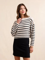 Load image into Gallery viewer, ROSALIND STRIPED CROP SWEATER
