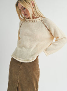 REYNA STICH DETAIL SWEATER/ IVORY