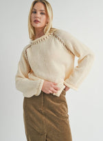 Load image into Gallery viewer, REYNA STICH DETAIL SWEATER/ IVORY
