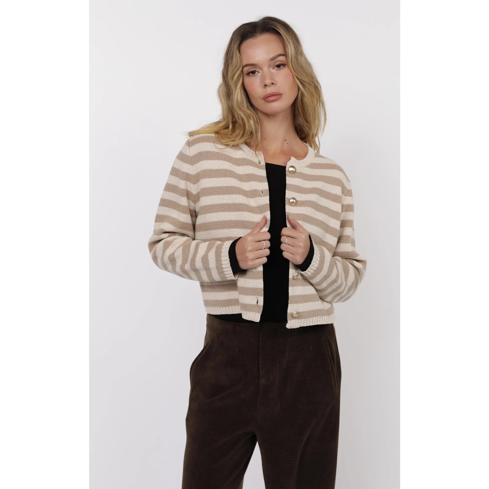 DAPHNE LONG SLEEVE STRIPE CARDIGAN