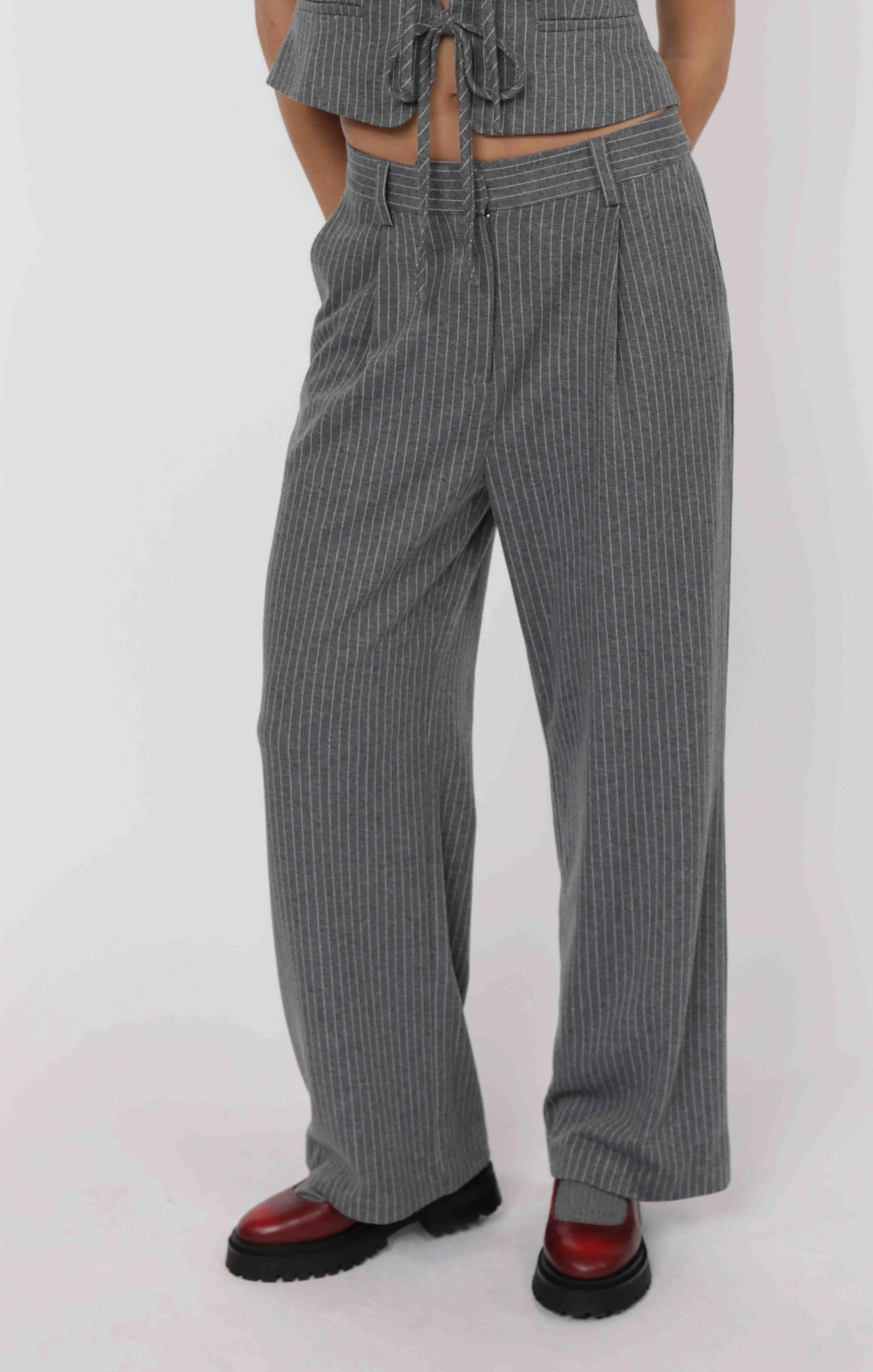 DAY TO DAY PINSTRIPE STRAIGHT LEG PANTS
