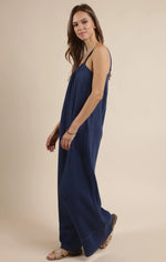 Load image into Gallery viewer, BREEZY LANE FRAYED HEM JUMPSUIT
