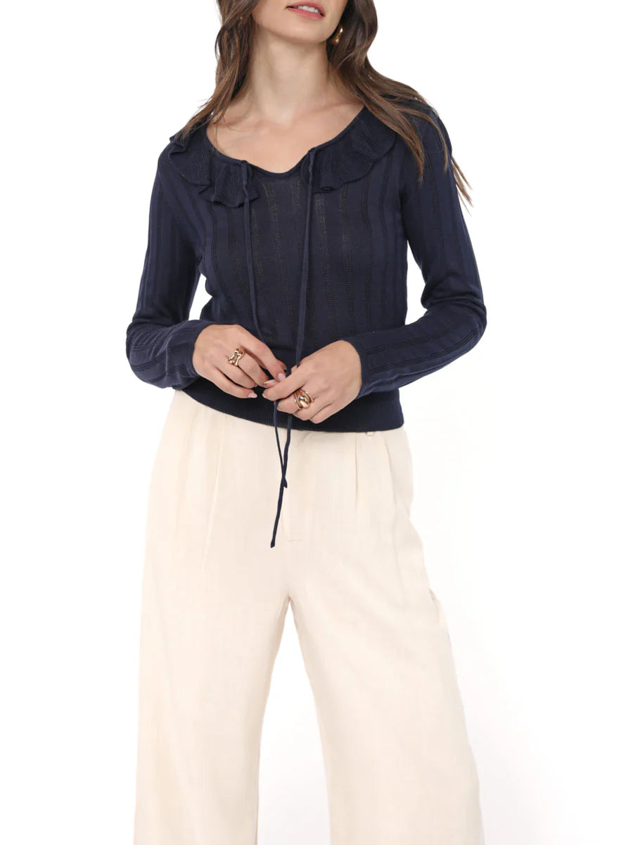 MAGGIE RUFFLE COLLAR SWEATER