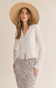 FREELY BUTTON DOWN BLOUSE / WHITE