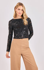 Load image into Gallery viewer, STARDOM LACE LONG SLEEVE TOP

