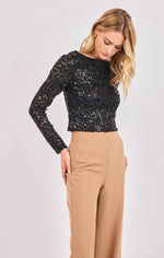 Load image into Gallery viewer, STARDOM LACE LONG SLEEVE TOP
