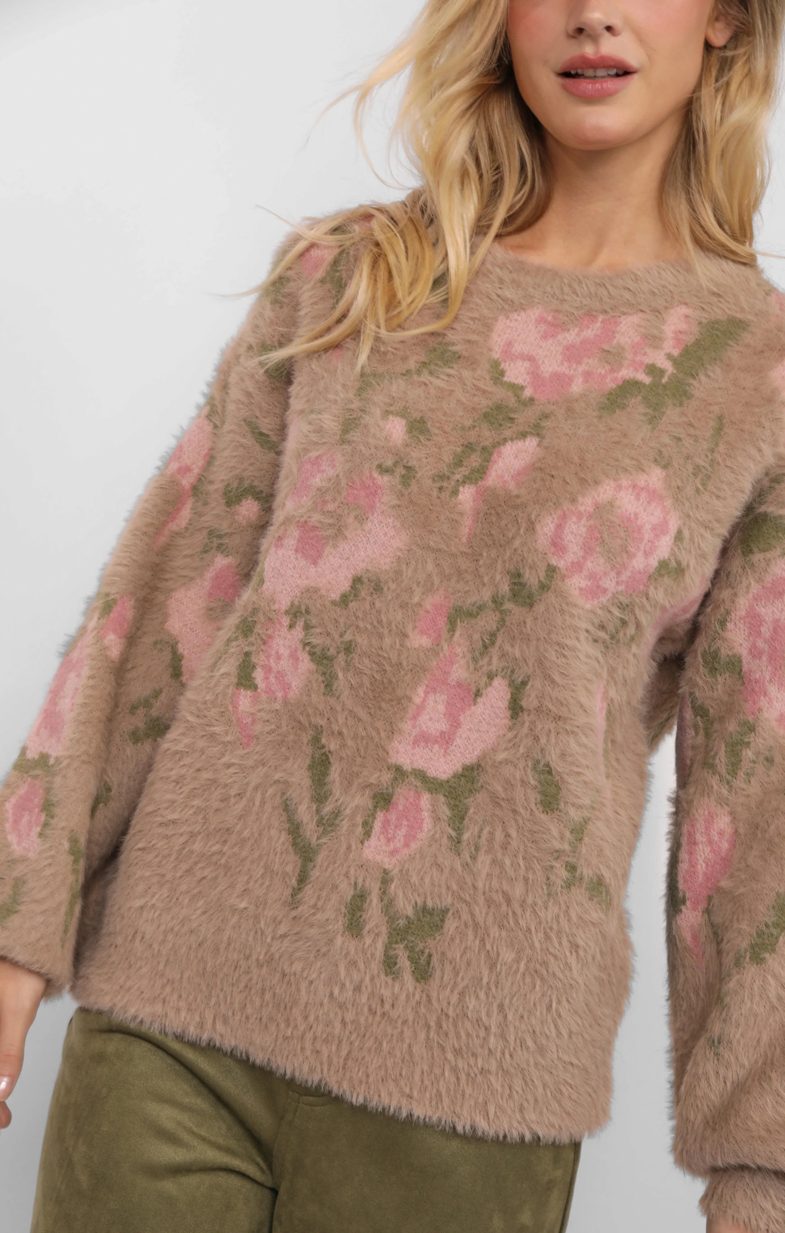 CAMILA EYELASH JACQUARD PULLOVER SWEATER
