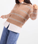 Load image into Gallery viewer, WARM CHAI QUARTER ZIP PULLOVER
