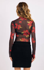 Load image into Gallery viewer, GYPSET GLAMOUR MESH MOCK NECK TOP
