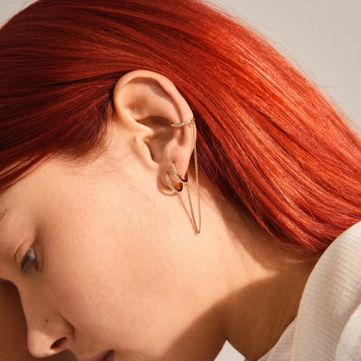 BLOSSOM RECYCLED HOOPS AND CUFF 2-IN-1 / GOLD PLATED
