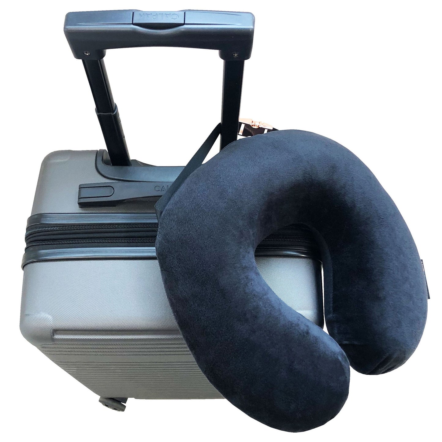 NECK PILLOW - BLACK VELOUR MEMORY FOAM