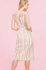Load image into Gallery viewer, APRON RUFFLE STRAP MIDI DRESS
