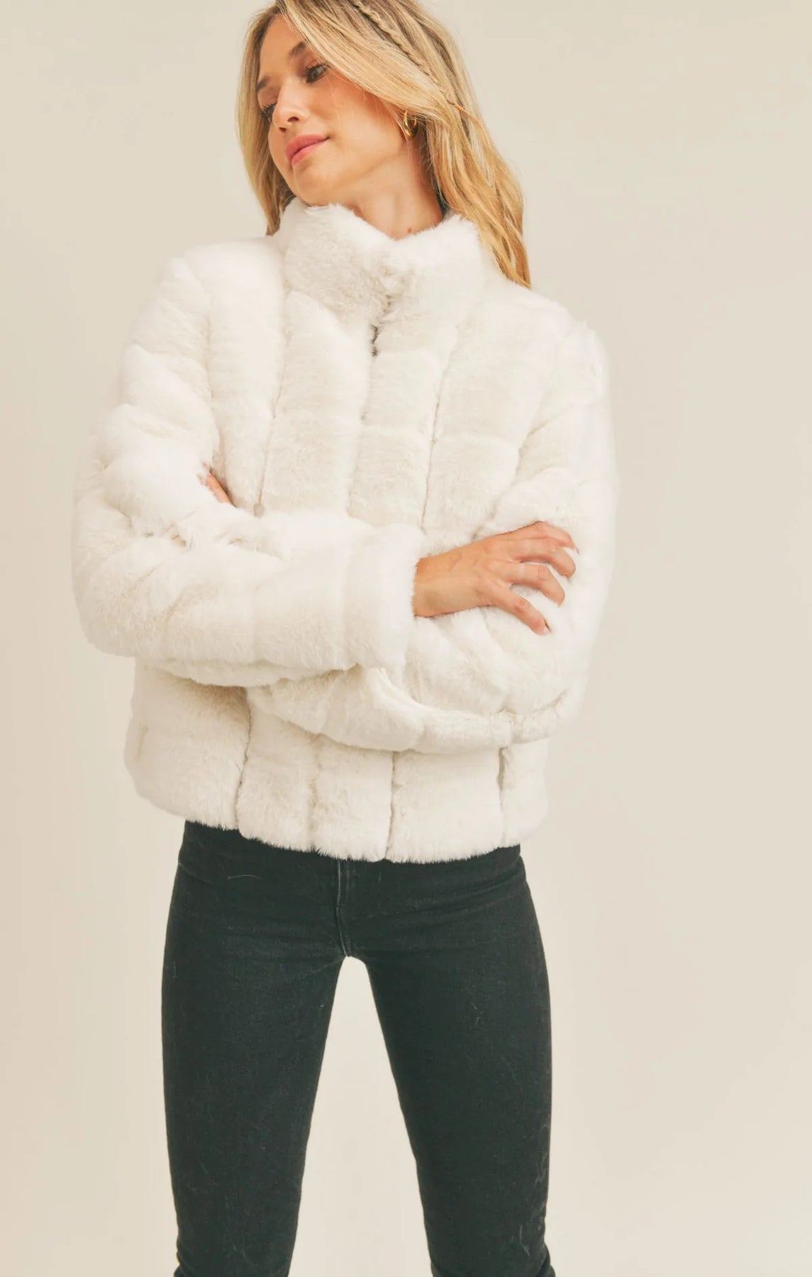 IMAN FUR JACKET / LARGE ONLY