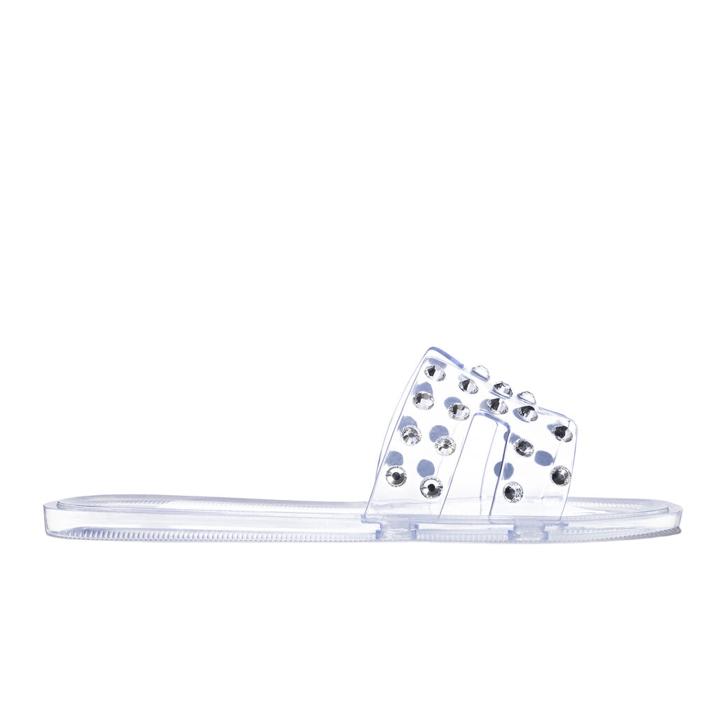 CHARLI JELLY RHINESTONE VINYL SLIDES