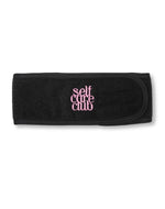 Load image into Gallery viewer, &quot;SELF CARE CLUB&quot; Towel Headband/ BLACK
