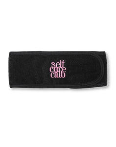 "SELF CARE CLUB" Towel Headband/ BLACK