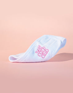 "SELF CARE CLUB" Towel Headband/ WHITE