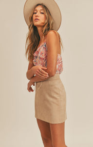 WILLING AND ABLE SUEDE LACE UP SKIRT