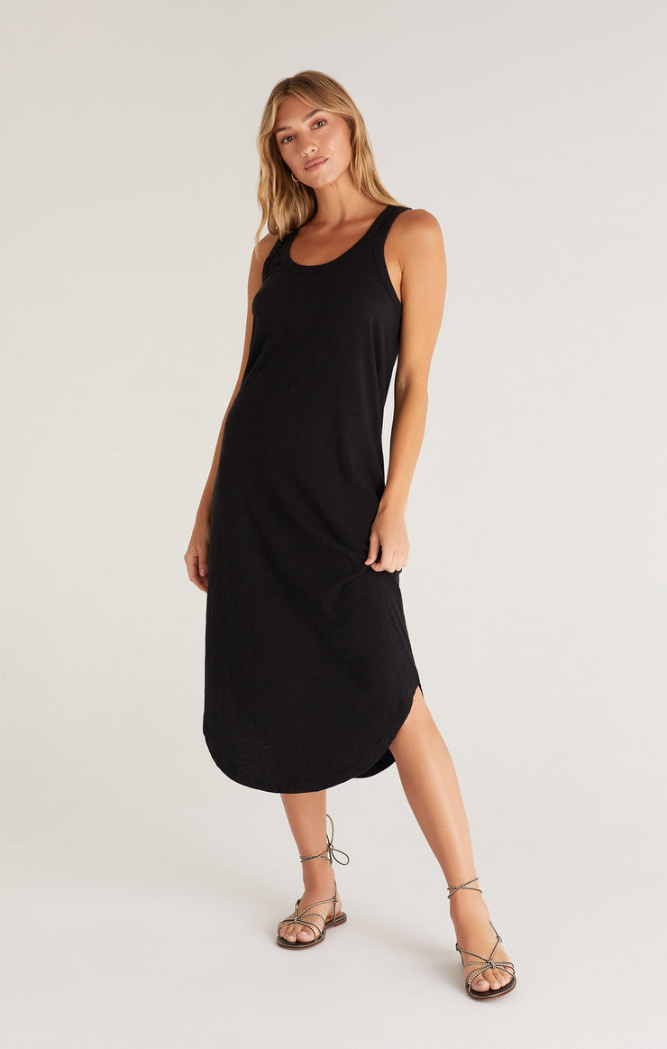 EASY GOING COTTON SLUB DRESS / BLACK