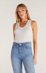 Load image into Gallery viewer, SIRENA RIB TANK /  LIGHT HEATHER GREY
