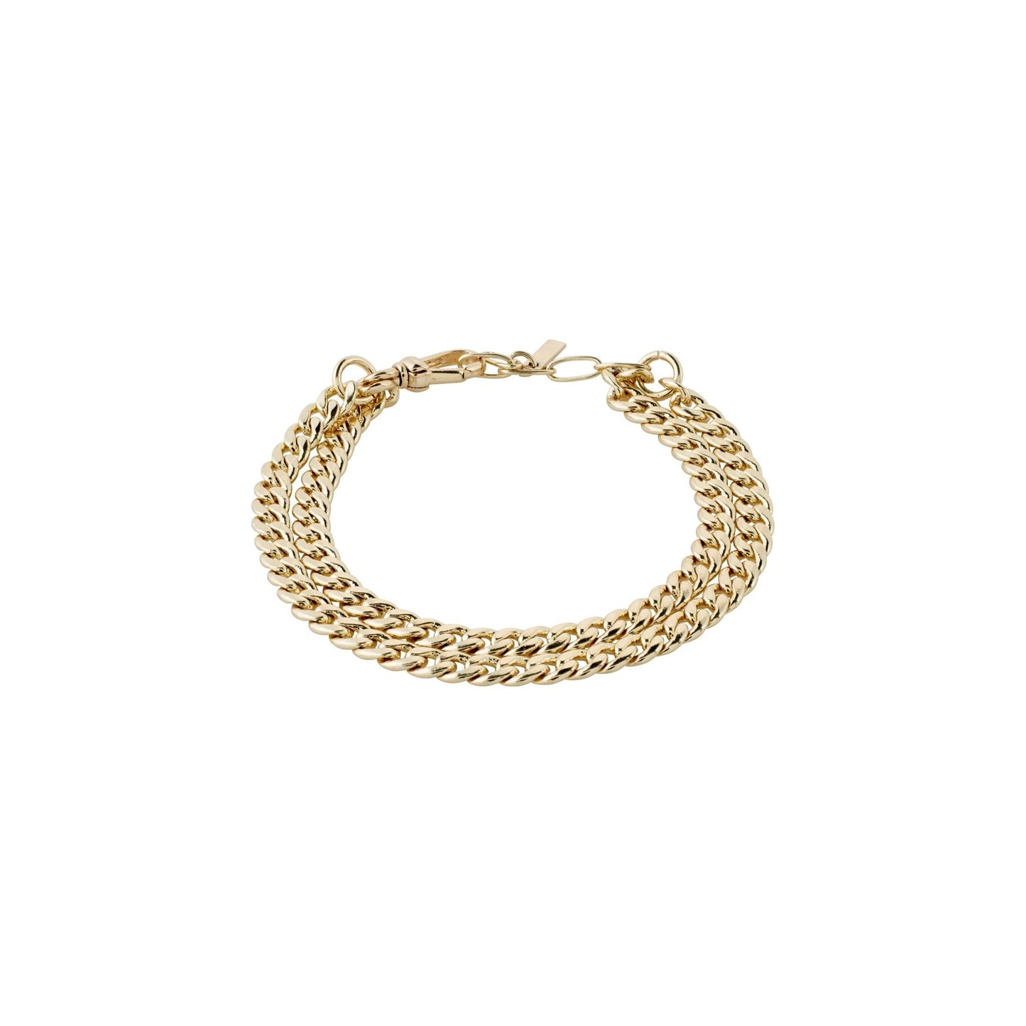 BLOSSOM RECYCLED 2-IN-1 CURB CHAIN BRACELET / GOLD PLATED