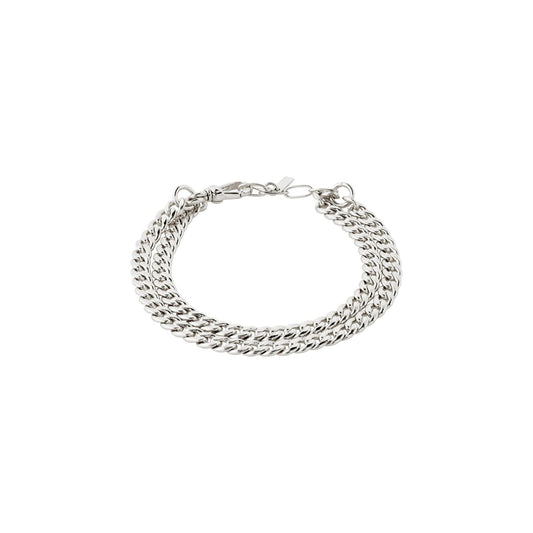 BLOSSOM RECYCLED 2-IN-1 CURB CHAIN BRACELET / SILVER