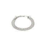 Load image into Gallery viewer, BLOSSOM RECYCLED 2-IN-1 CURB CHAIN BRACELET / SILVER
