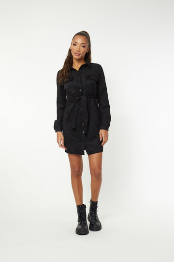 ESTHER CARGO DRESS / Black