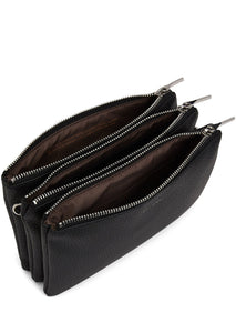 TRIPLET Vegan Crossbody Bag - Purity / BLACK