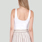 GATHERED FRONT KNIT BODYSUIT